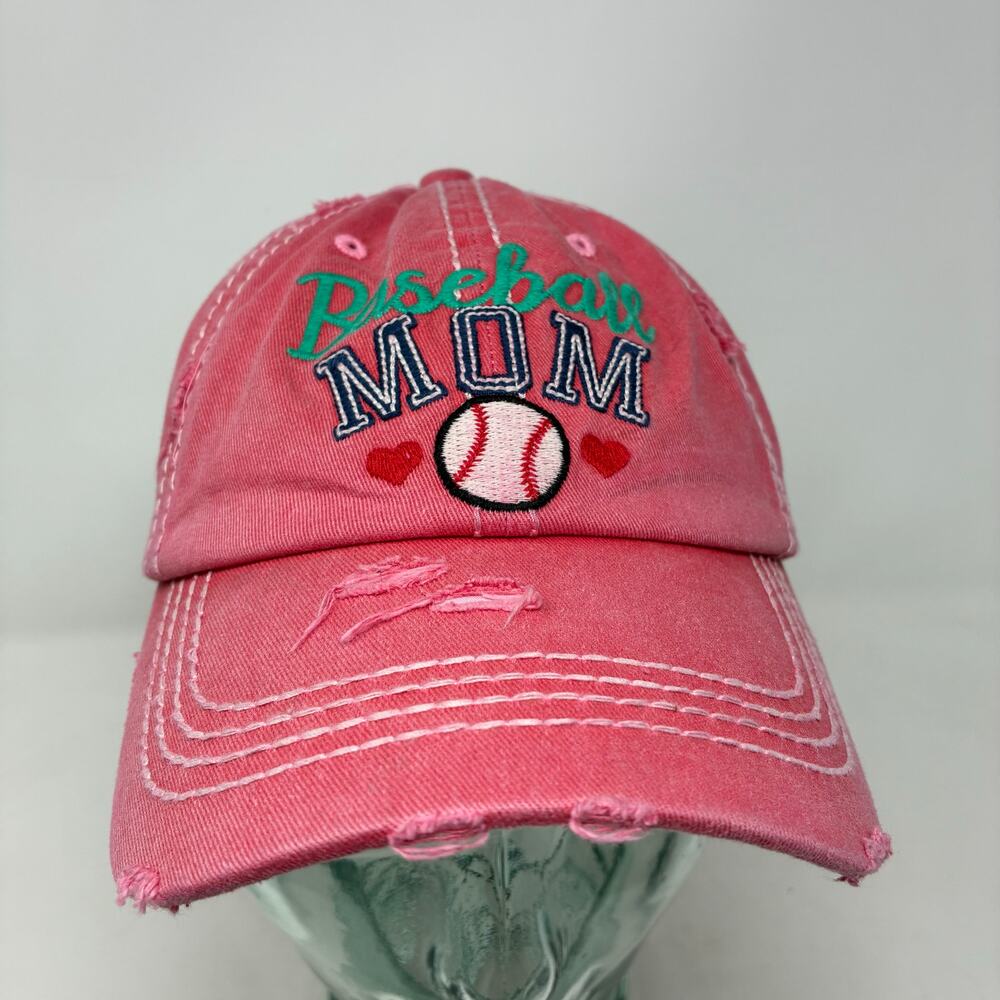 Baseball Mom Distressed Hat Womens